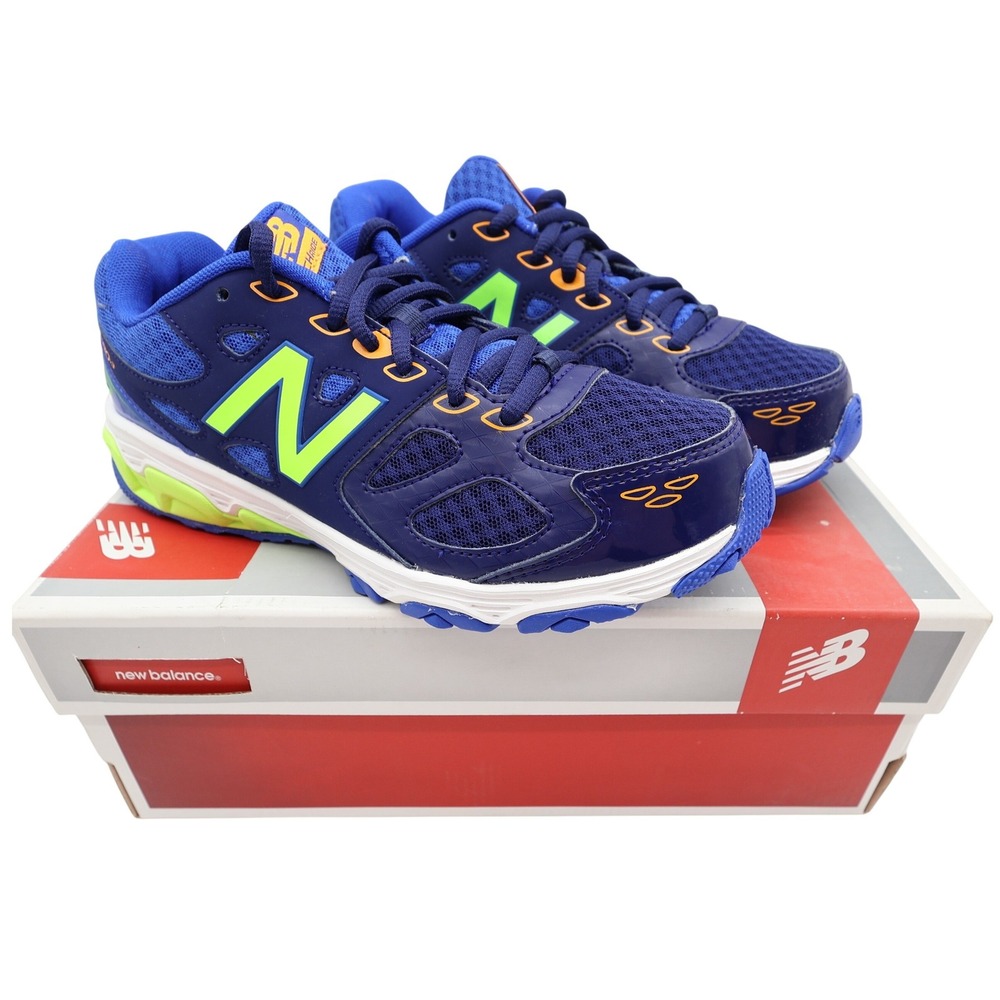 New Balance 680 Running Shoes Kids 4.5 Blue Neon Green TechRide KR680TBY Sneaker